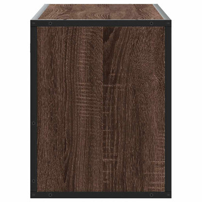 vidaXL TV Cabinet Brown Oak 100x31x39.5 cm Engineered Wood and Metal
