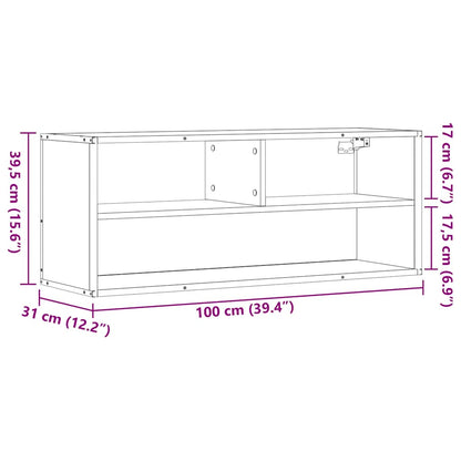 vidaXL TV Cabinet Brown Oak 100x31x39.5 cm Engineered Wood and Metal