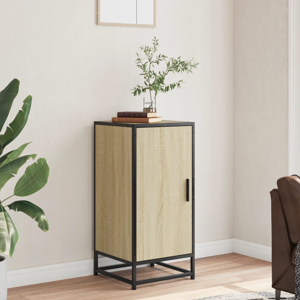 vidaXL Sideboard Sonoma Oak 35,5x35x76 cm Engineered Wood and Metal