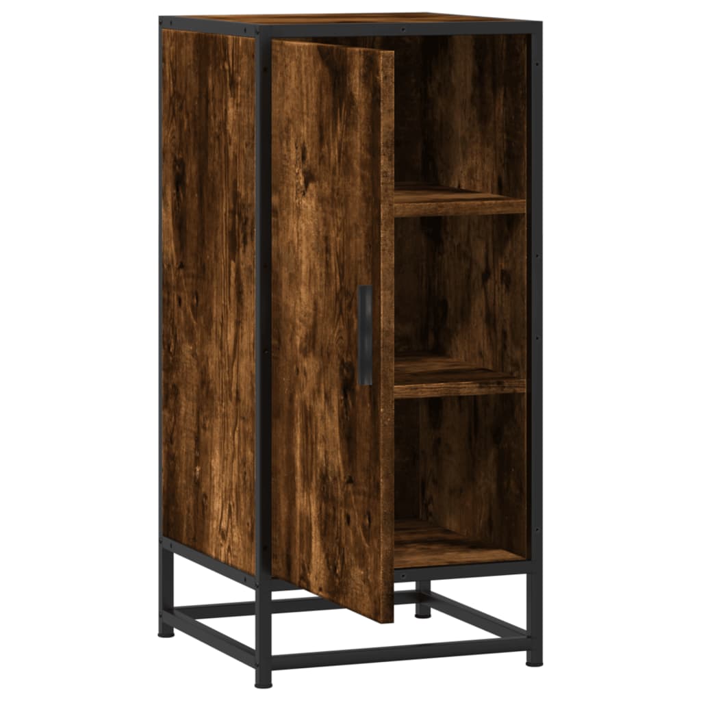 vidaXL Sideboard Smoked Oak 35,5x35x76 cm Engineered Wood and Metal