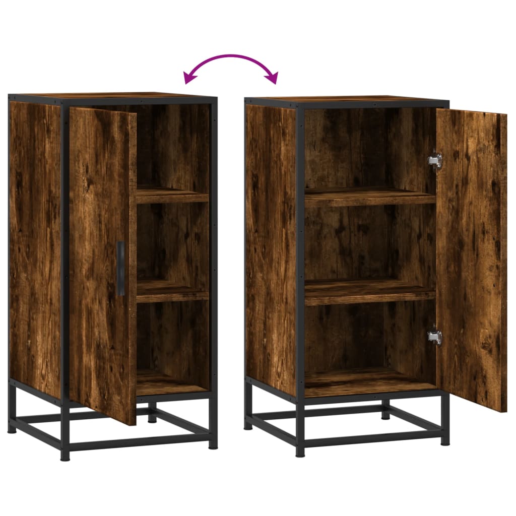 vidaXL Sideboard Smoked Oak 35,5x35x76 cm Engineered Wood and Metal