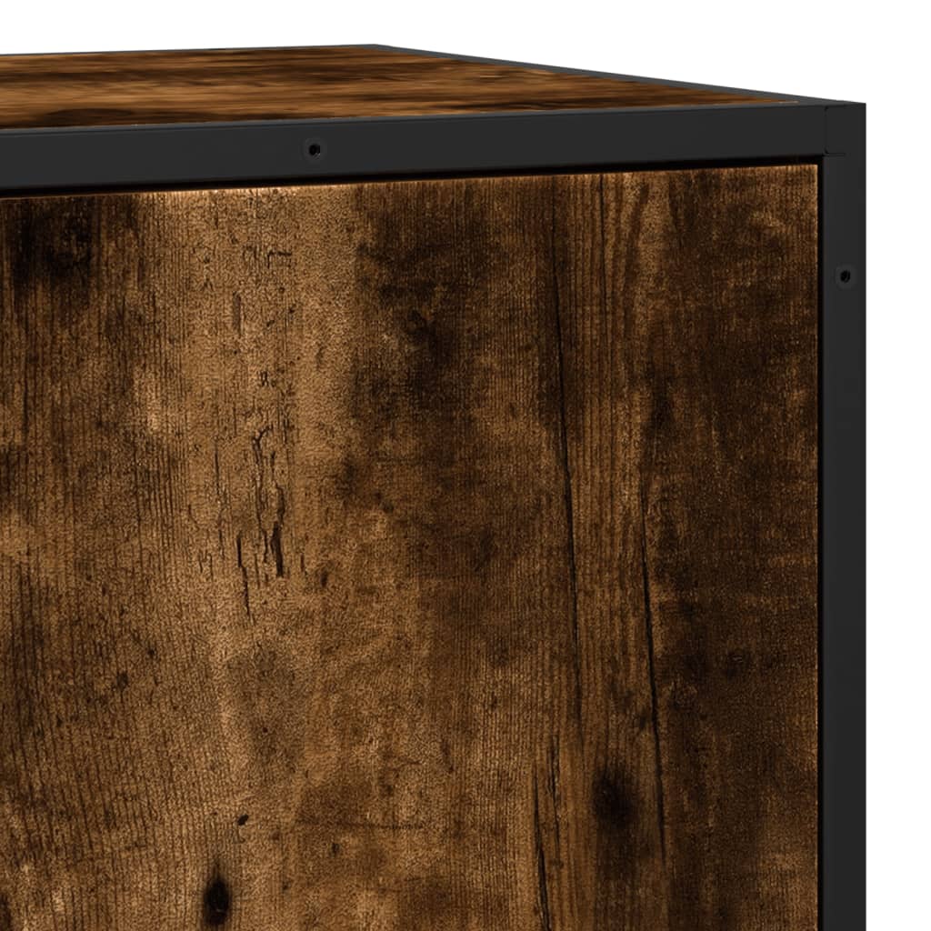 vidaXL Sideboard Smoked Oak 35,5x35x76 cm Engineered Wood and Metal