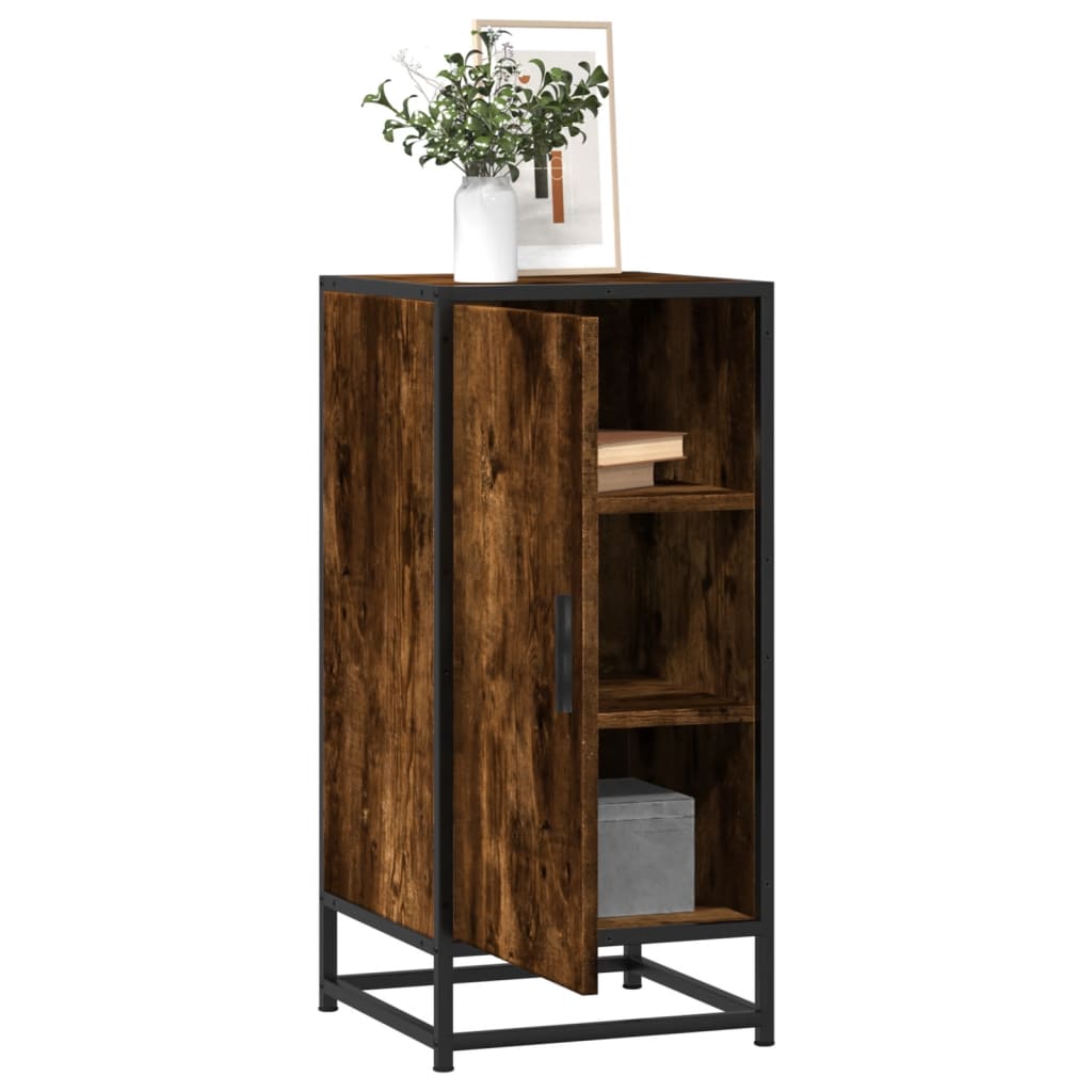 vidaXL Sideboard Smoked Oak 35,5x35x76 cm Engineered Wood and Metal