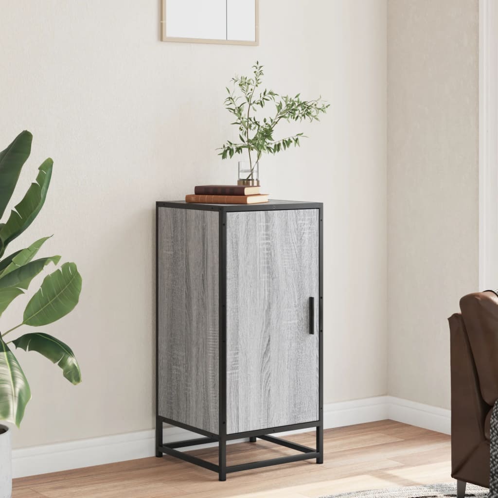 vidaXL Sideboard Grey Sonoma 35,5x35x76 cm Engineered Wood and Metal