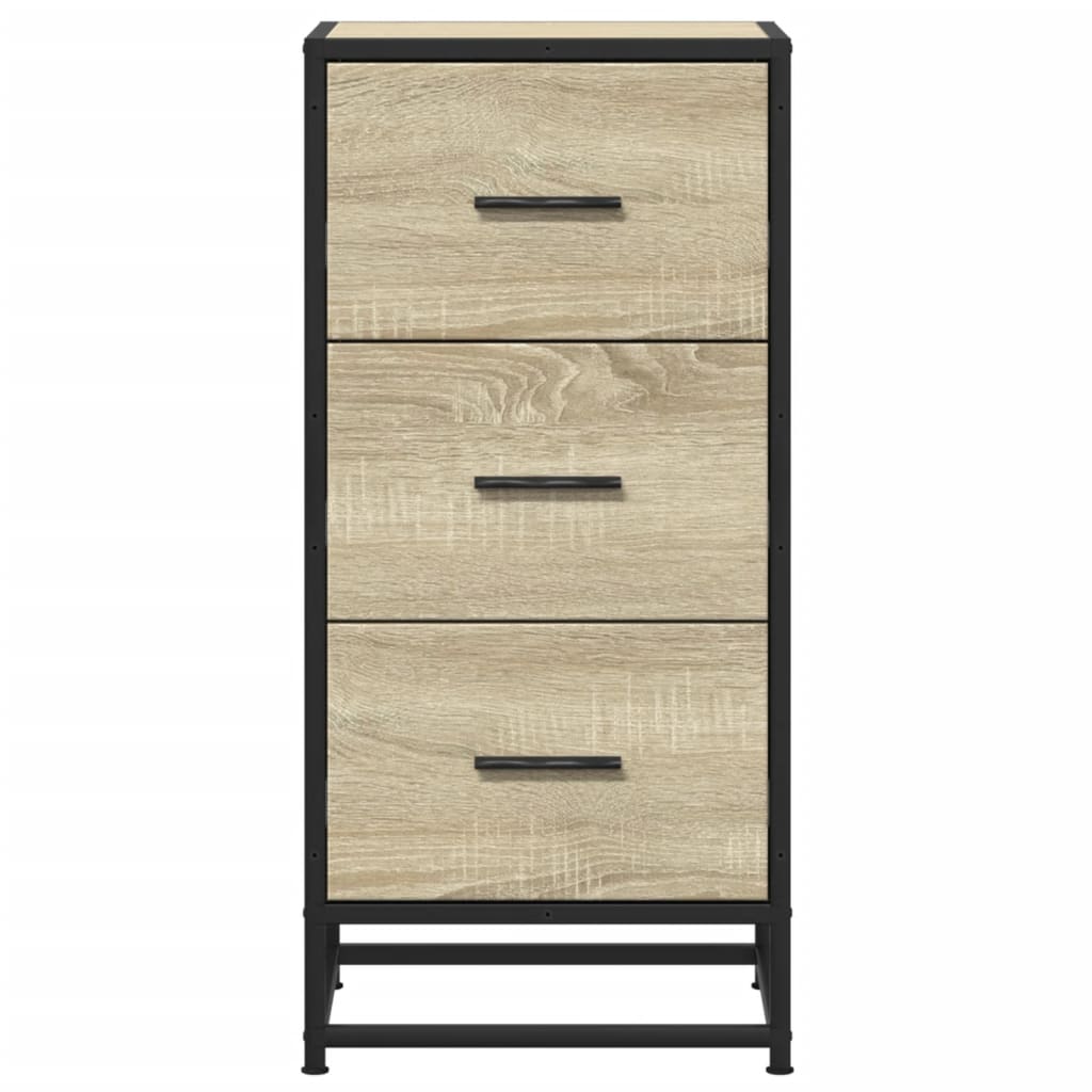 vidaXL Sideboard Sonoma Oak 35.5x35x76 cm Engineered Wood and Metal