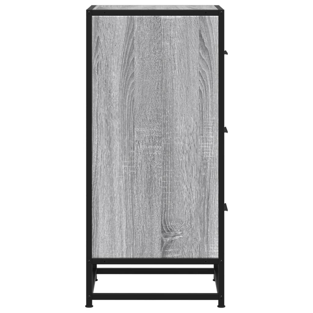 vidaXL Sideboard Grey Sonoma 35.5x35x76 cm Engineered Wood and Metal
