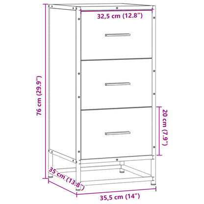 vidaXL Sideboard Grey Sonoma 35.5x35x76 cm Engineered Wood and Metal