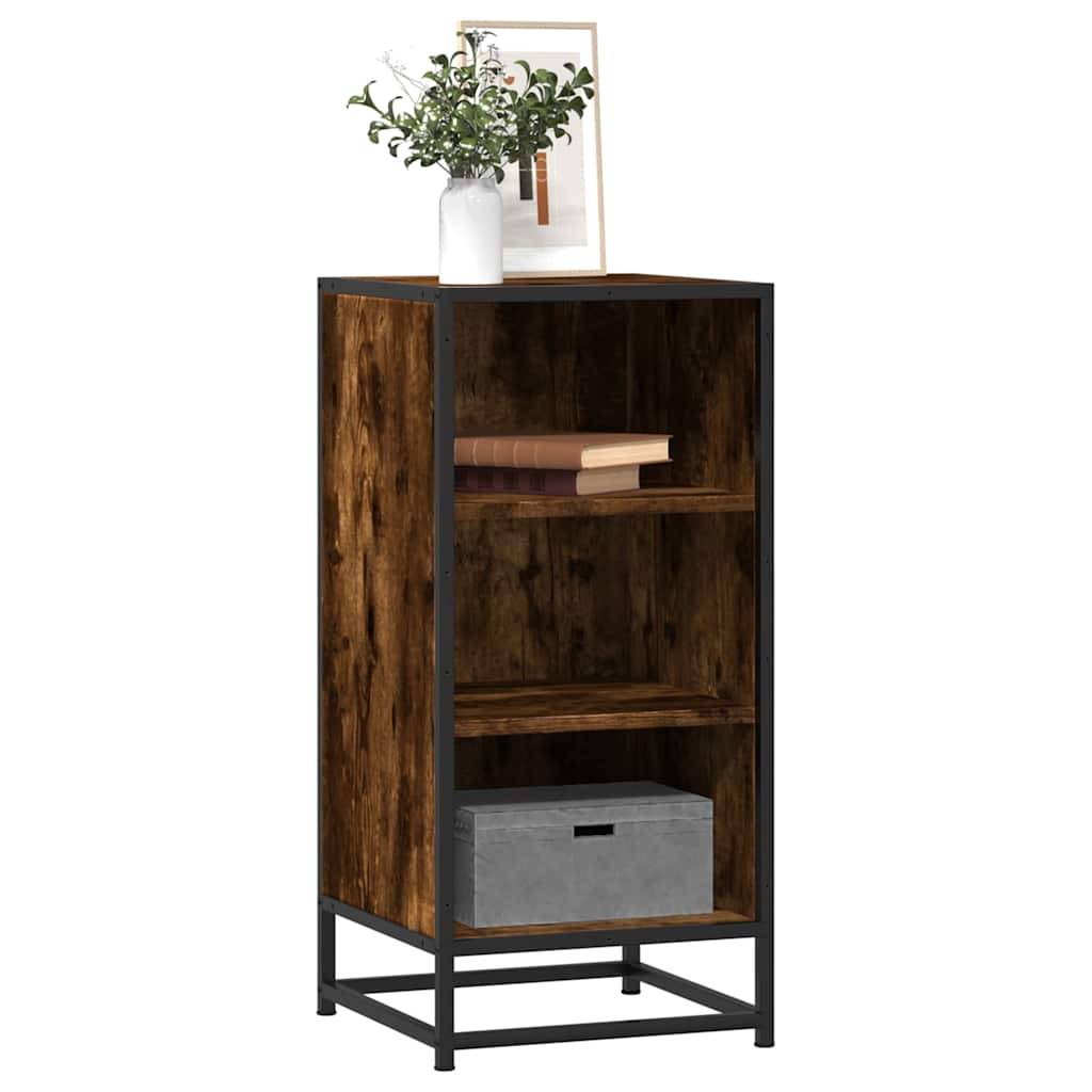 vidaXL Sideboard Smoked Oak 35,5x35x76 cm Engineered Wood and Metal