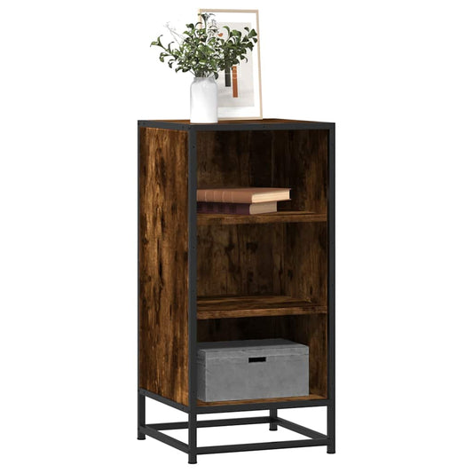 vidaXL Sideboard Smoked Oak 35,5x35x76 cm Engineered Wood and Metal