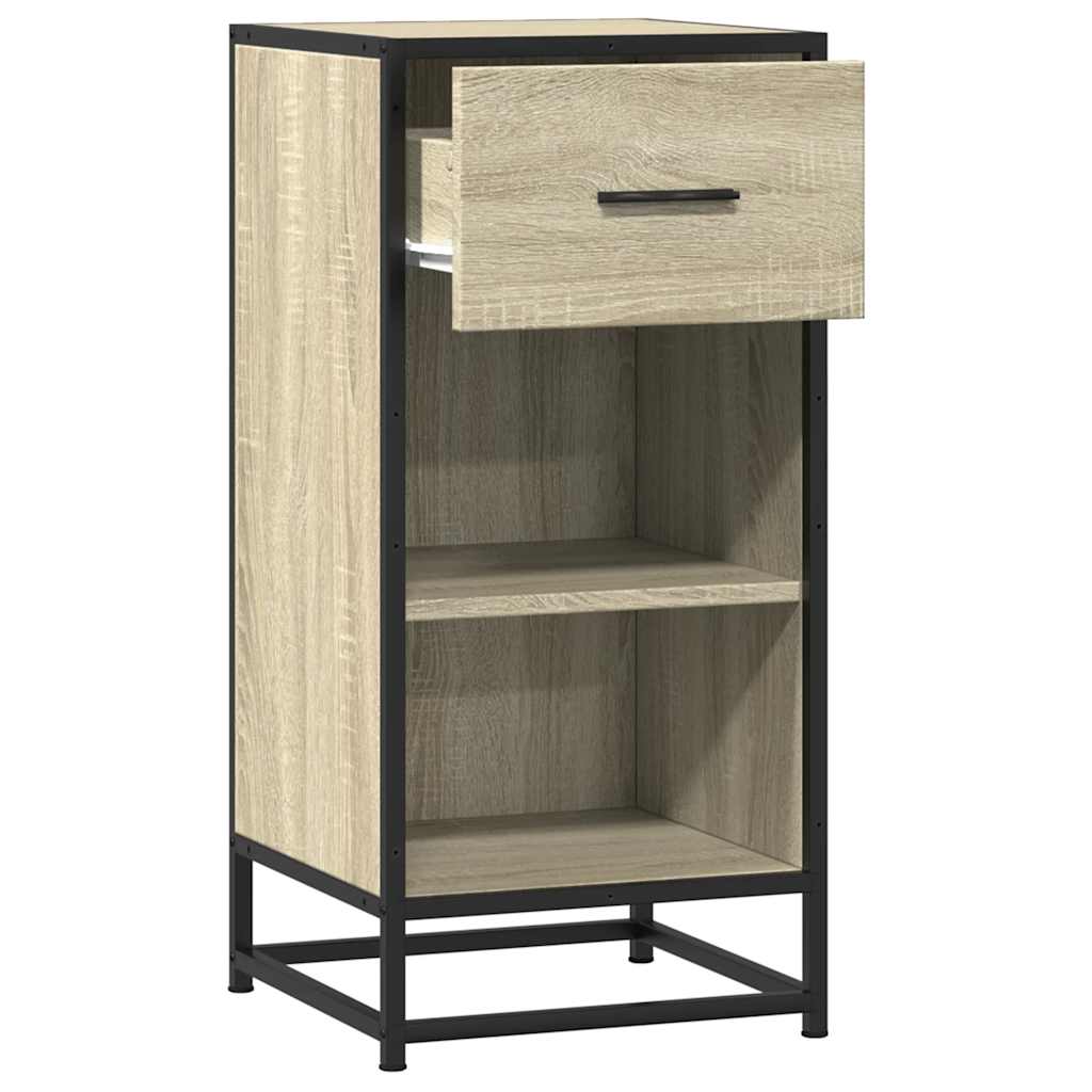 vidaXL Sideboard Sonoma Oak 35.5x35x76 cm Engineered Wood and Metal
