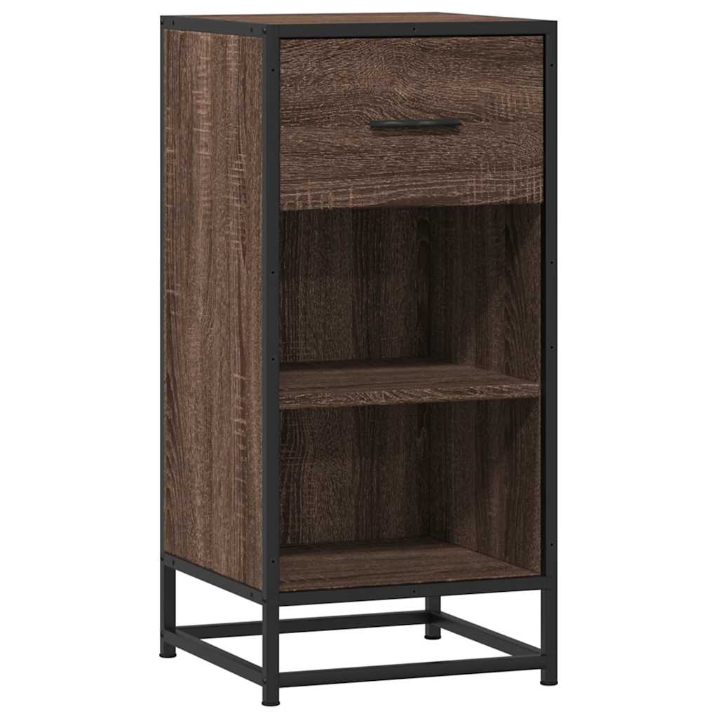 vidaXL Sideboard Brown Oak 35,5x35x76 cm Engineered Wood and Metal