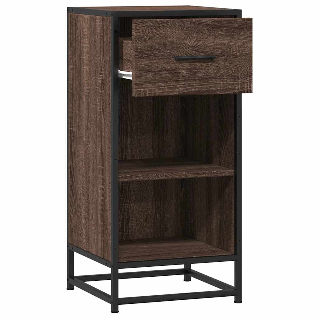 vidaXL Sideboard Brown Oak 35,5x35x76 cm Engineered Wood and Metal