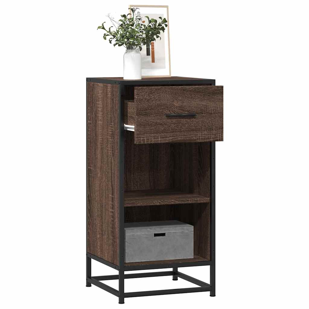 vidaXL Sideboard Brown Oak 35,5x35x76 cm Engineered Wood and Metal