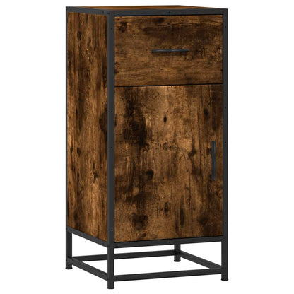 vidaXL Sideboard Smoked Oak 35,5x35x76 cm Engineered Wood and Metal