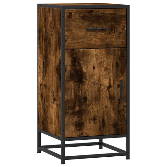 vidaXL Sideboard Smoked Oak 35,5x35x76 cm Engineered Wood and Metal