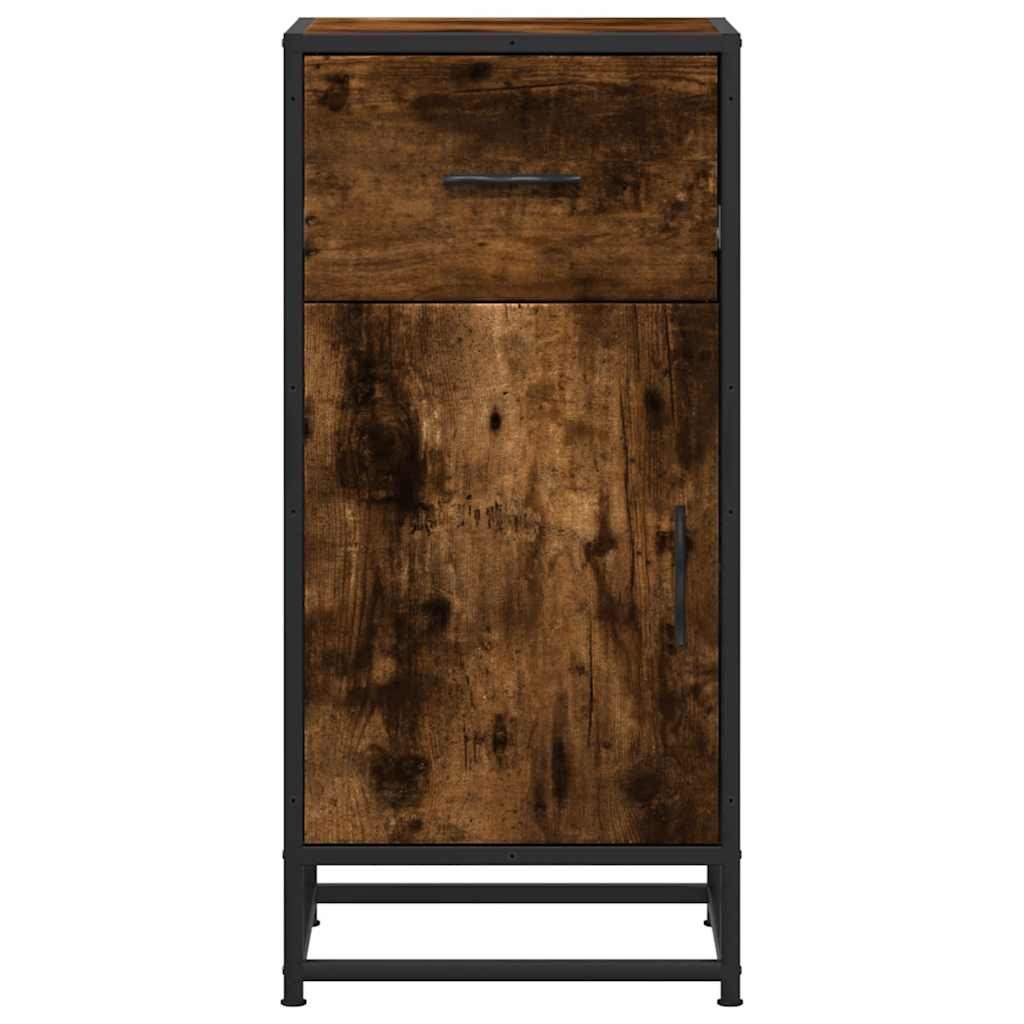 vidaXL Sideboard Smoked Oak 35,5x35x76 cm Engineered Wood and Metal