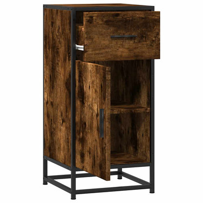 vidaXL Sideboard Smoked Oak 35,5x35x76 cm Engineered Wood and Metal
