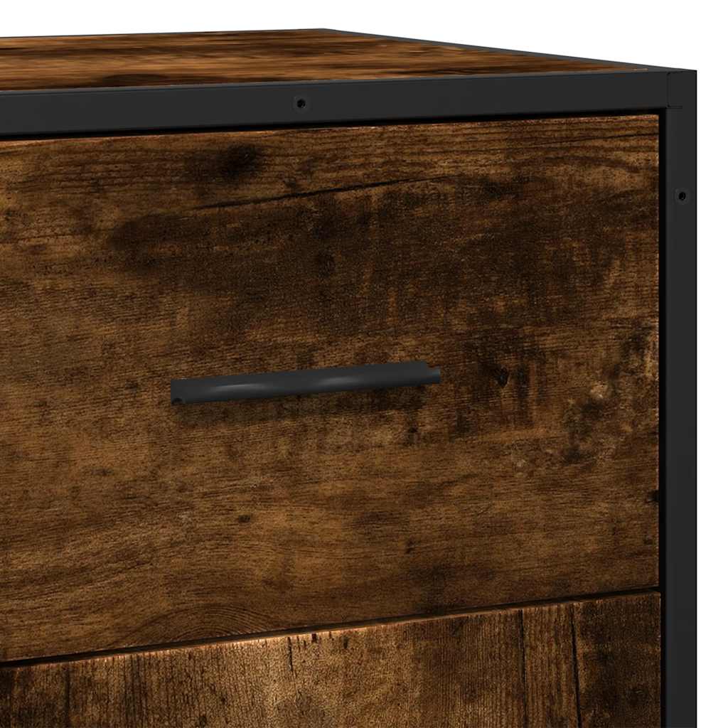 vidaXL Sideboard Smoked Oak 35,5x35x76 cm Engineered Wood and Metal