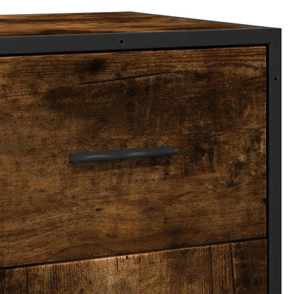 vidaXL Sideboard Smoked Oak 35,5x35x76 cm Engineered Wood and Metal