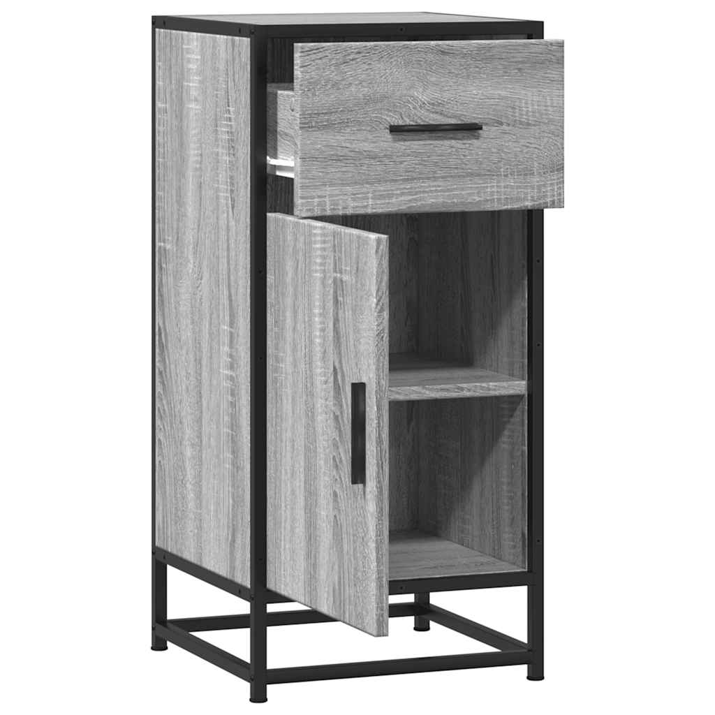 vidaXL Sideboard Grey Sonoma 35,5x35x76 cm Engineered Wood and Metal