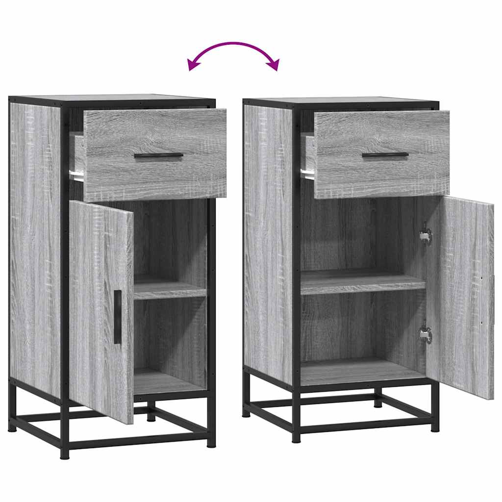 vidaXL Sideboard Grey Sonoma 35,5x35x76 cm Engineered Wood and Metal