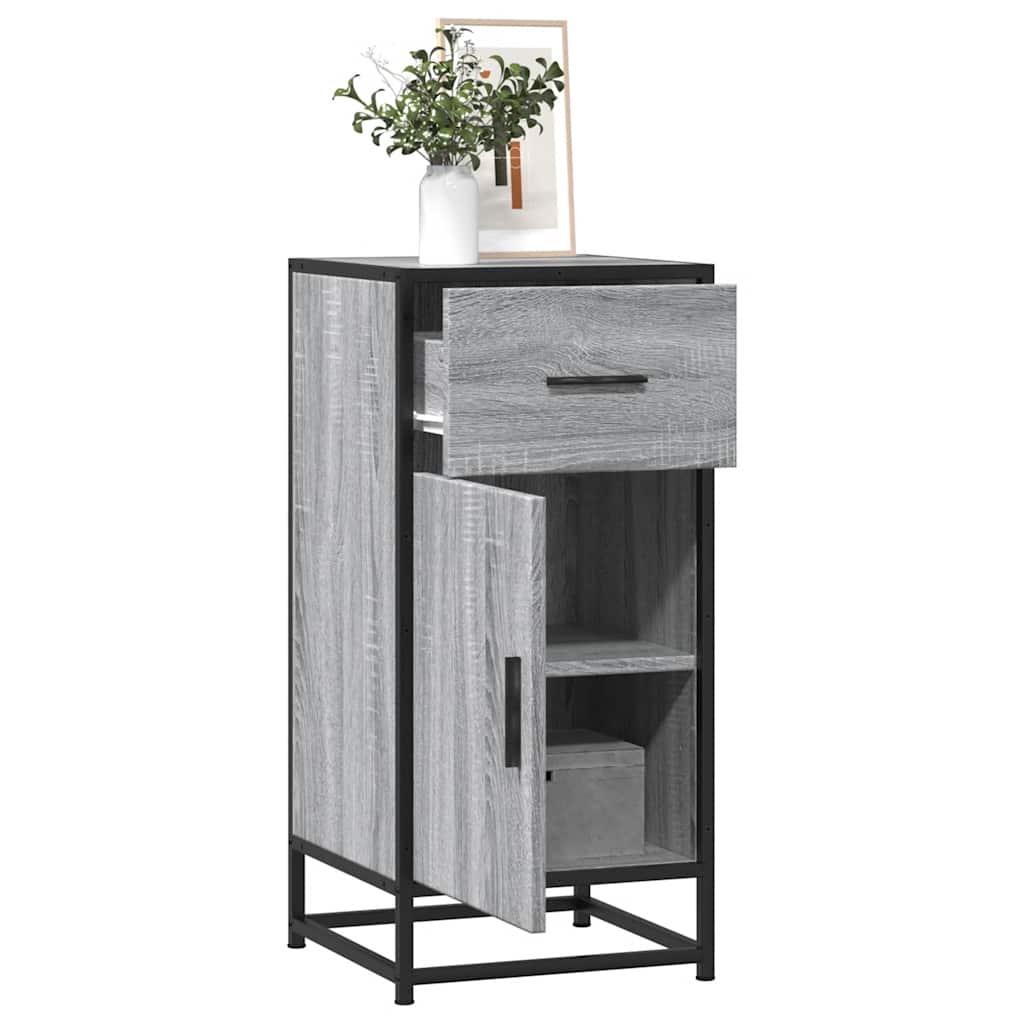 vidaXL Sideboard Grey Sonoma 35,5x35x76 cm Engineered Wood and Metal
