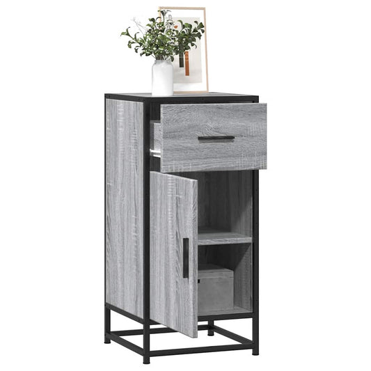 vidaXL Sideboard Grey Sonoma 35,5x35x76 cm Engineered Wood and Metal