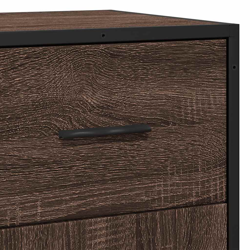 vidaXL Sideboard Brown Oak 35,5x35x76 cm Engineered Wood and Metal