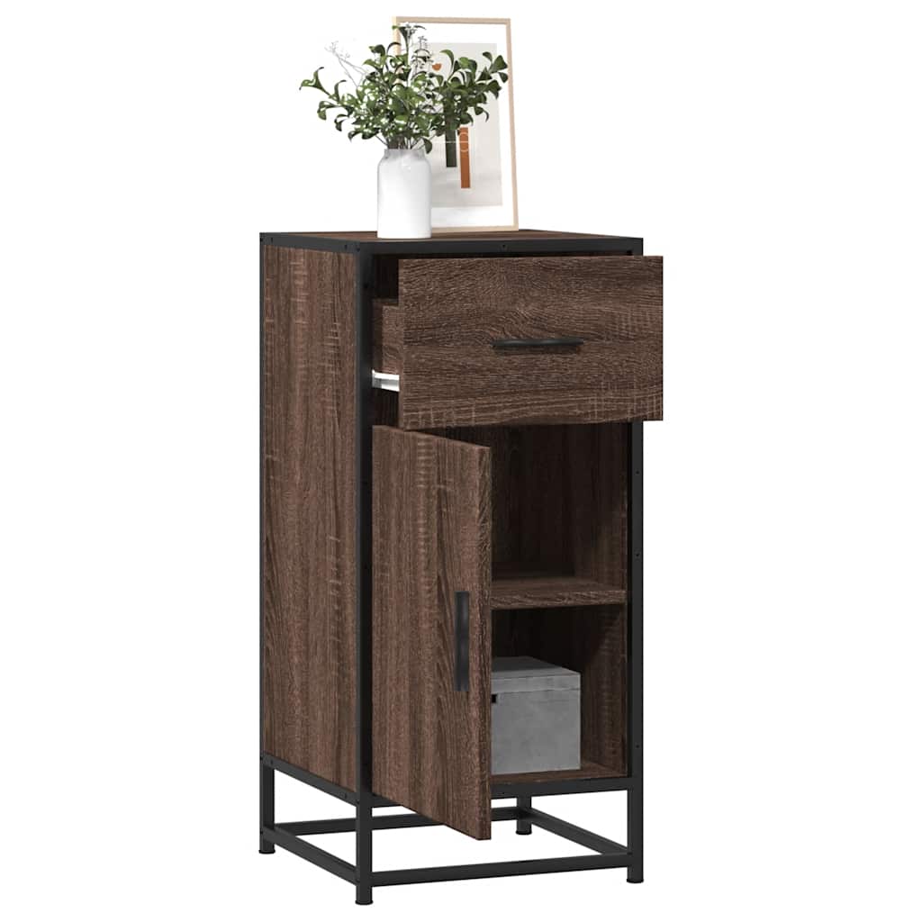 vidaXL Sideboard Brown Oak 35,5x35x76 cm Engineered Wood and Metal