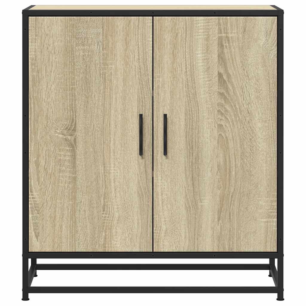 vidaXL Sideboard Sonoma Oak 68x35x76 cm Engineered Wood and Metal