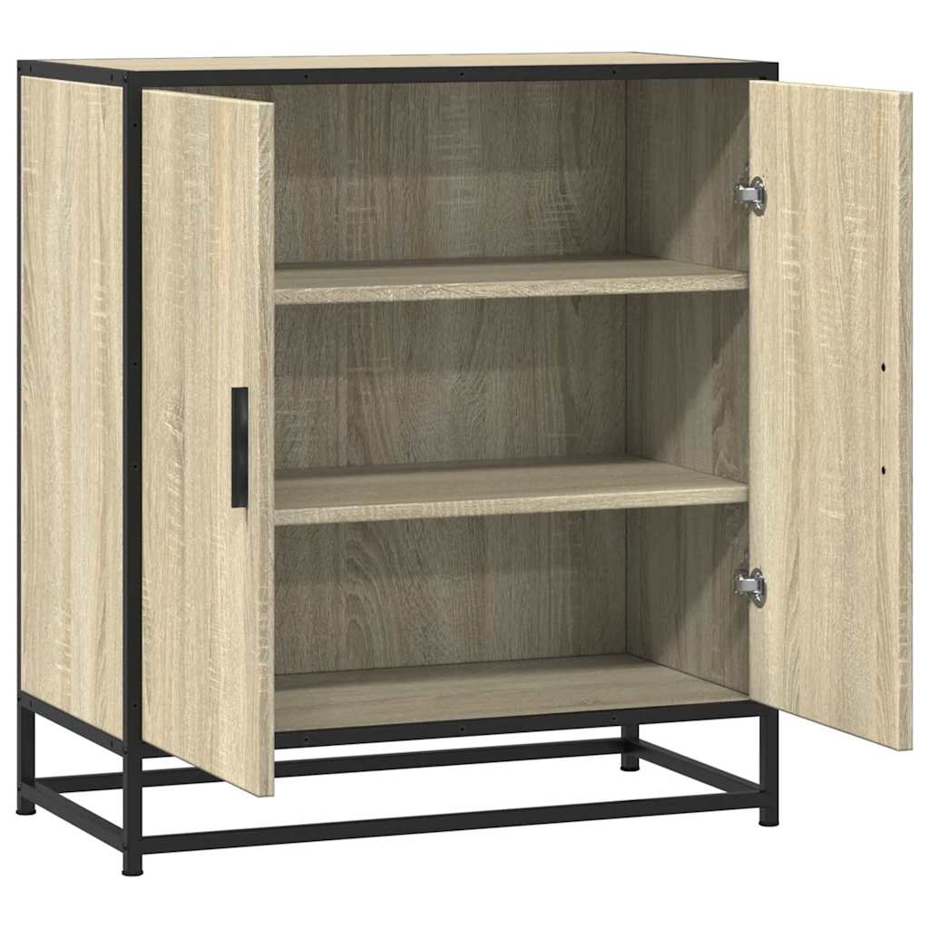 vidaXL Sideboard Sonoma Oak 68x35x76 cm Engineered Wood and Metal