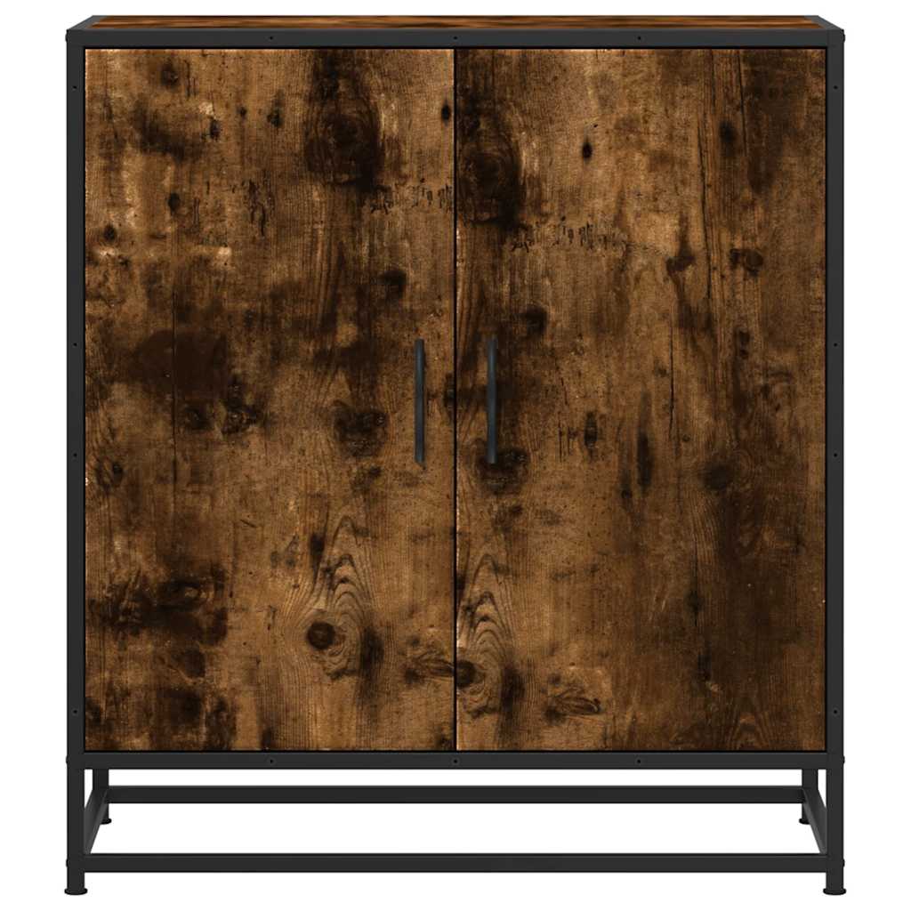 vidaXL Sideboard Smoked Oak 68x35x76 cm Engineered Wood and Metal