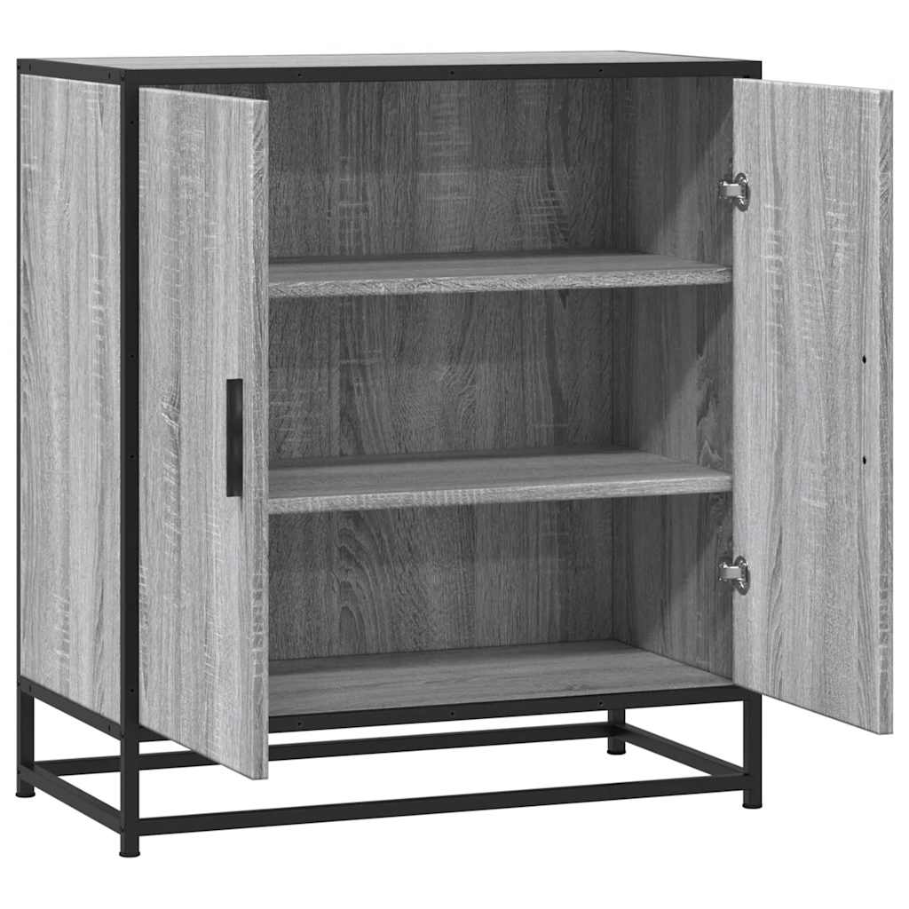 vidaXL Sideboard Grey Sonoma 68x35x76 cm Engineered Wood and Metal