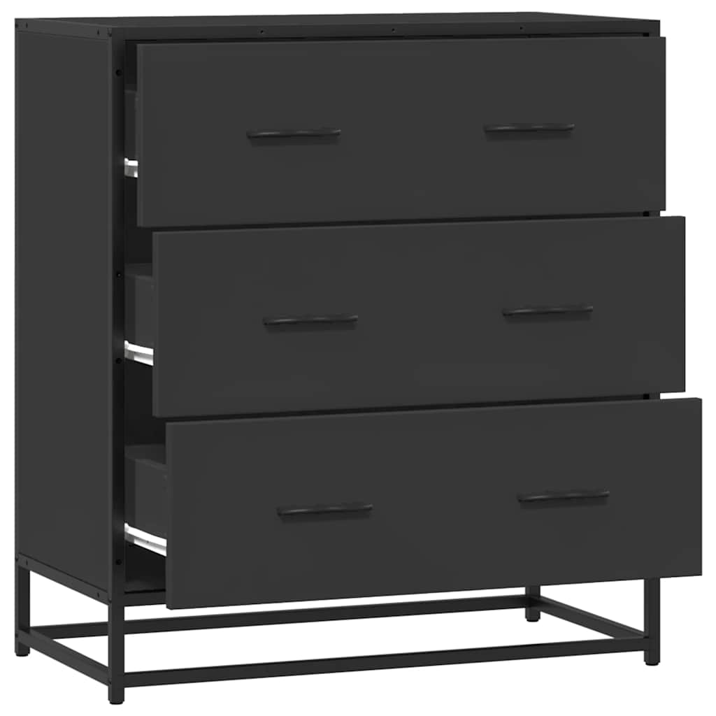 vidaXL Sideboard Black 68x35x76 cm Engineered Wood and Metal