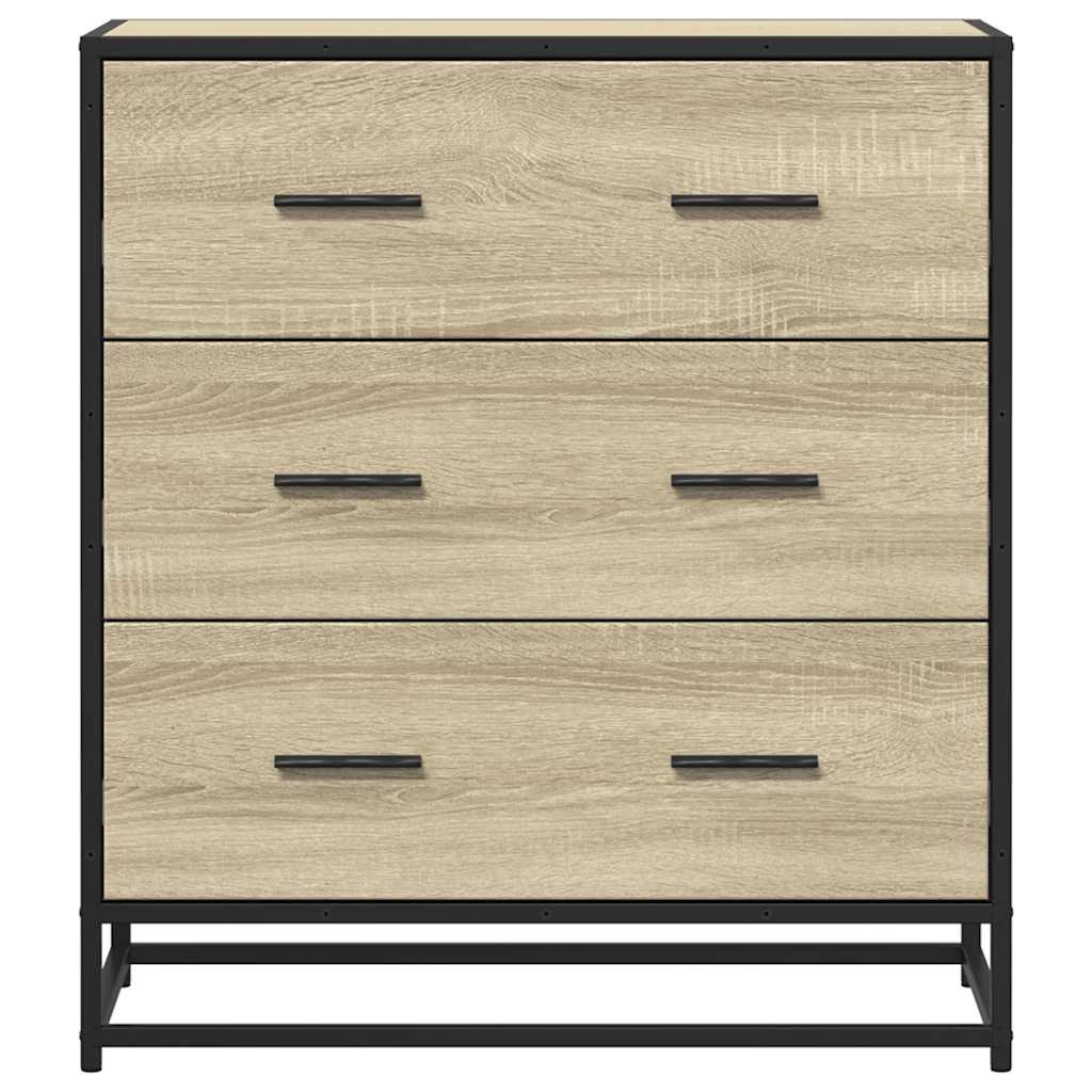 vidaXL Sideboard Sonoma Oak 68x35x76 cm Engineered Wood and Metal