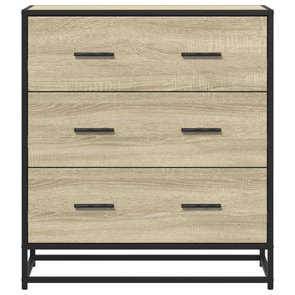 vidaXL Sideboard Sonoma Oak 68x35x76 cm Engineered Wood and Metal