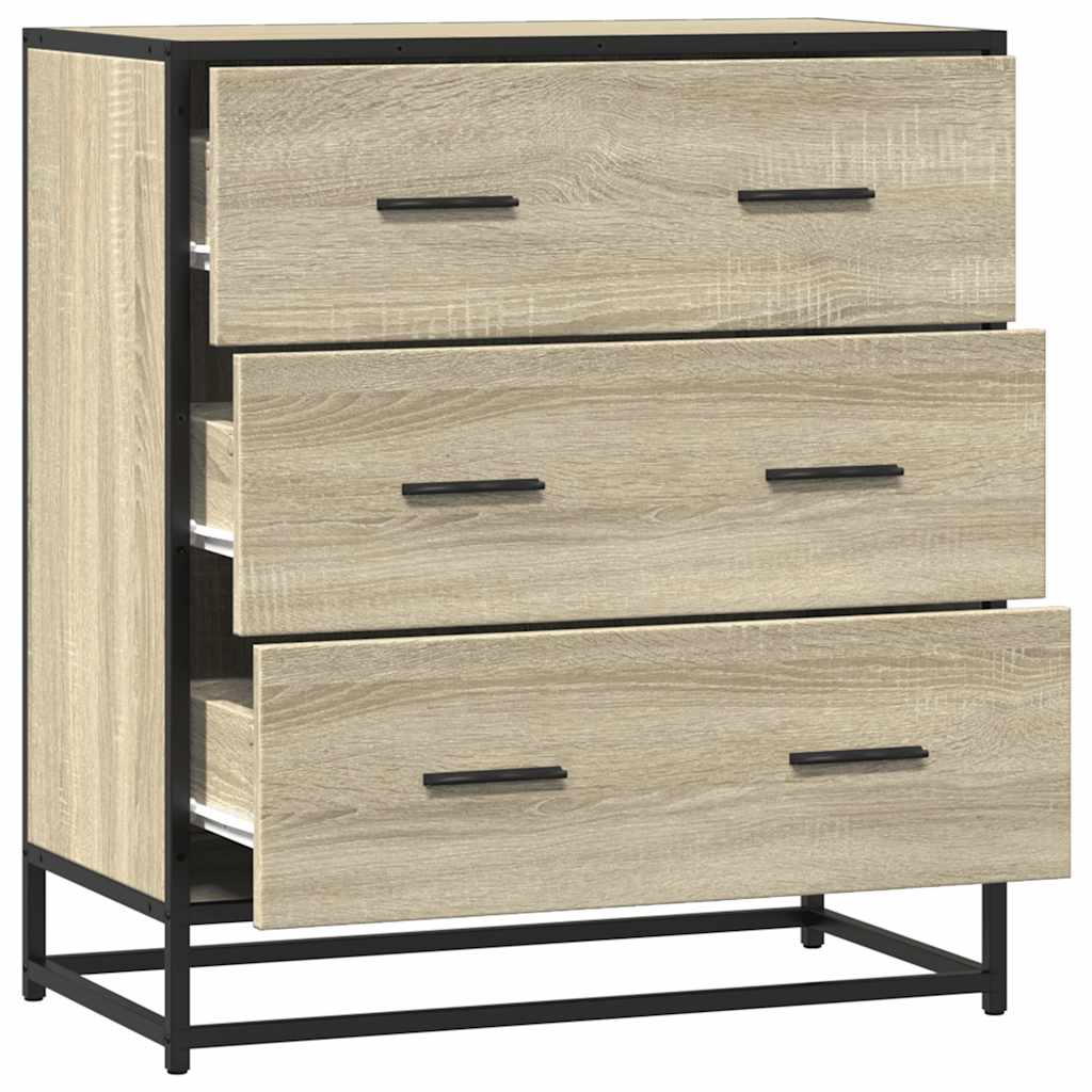 vidaXL Sideboard Sonoma Oak 68x35x76 cm Engineered Wood and Metal