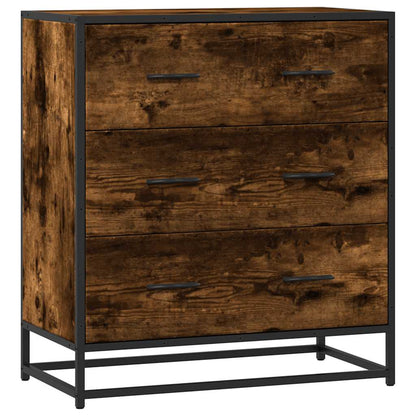 vidaXL Sideboard Smoked Oak 68x35x76 cm Engineered Wood and Metal