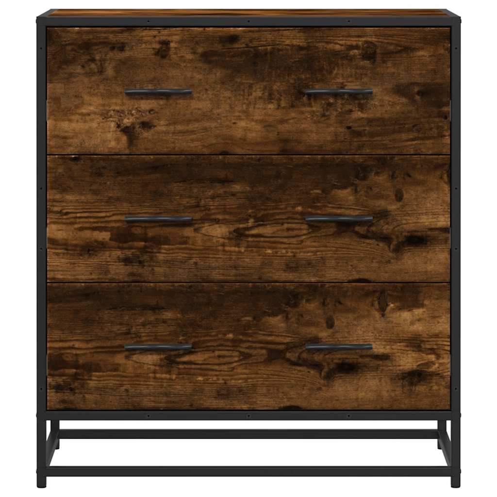 vidaXL Sideboard Smoked Oak 68x35x76 cm Engineered Wood and Metal