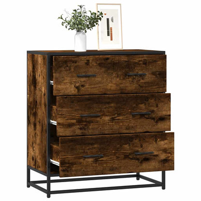 vidaXL Sideboard Smoked Oak 68x35x76 cm Engineered Wood and Metal