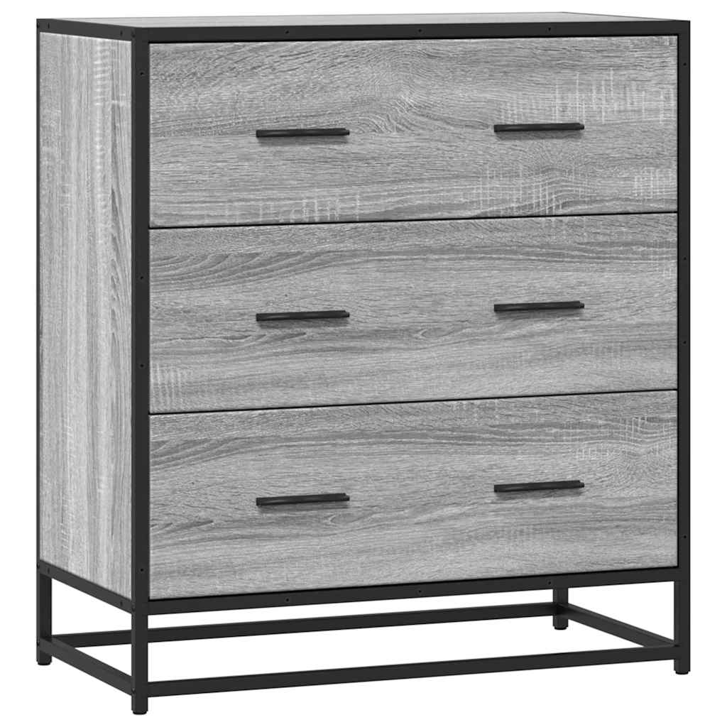 vidaXL Sideboard Grey Sonoma 68x35x76 cm Engineered Wood and Metal