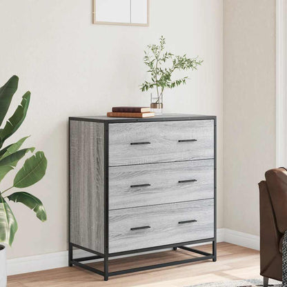 vidaXL Sideboard Grey Sonoma 68x35x76 cm Engineered Wood and Metal