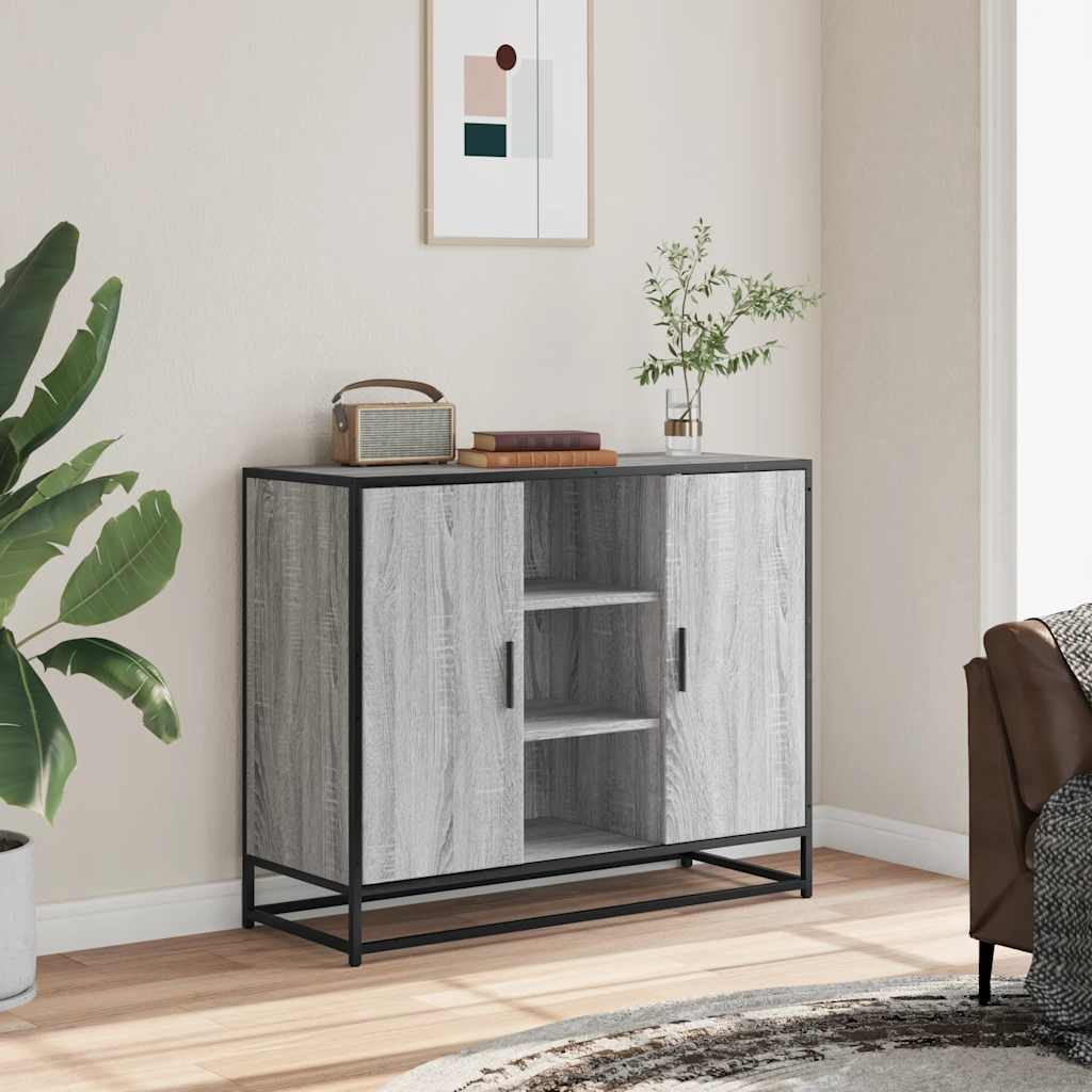vidaXL Sideboard Grey Sonoma 92x35x76 cm Engineered Wood