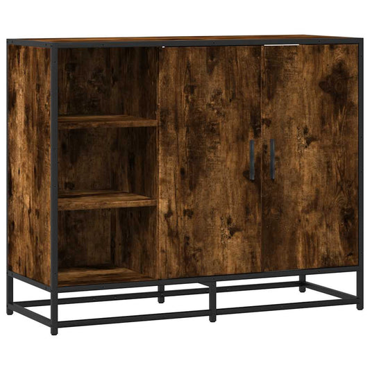 vidaXL Sideboard Smoked Oak 92x35x76 cm Engineered Wood
