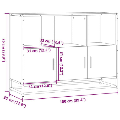 vidaXL Sideboard Sonoma Oak 100x35x76 cm Engineered Wood