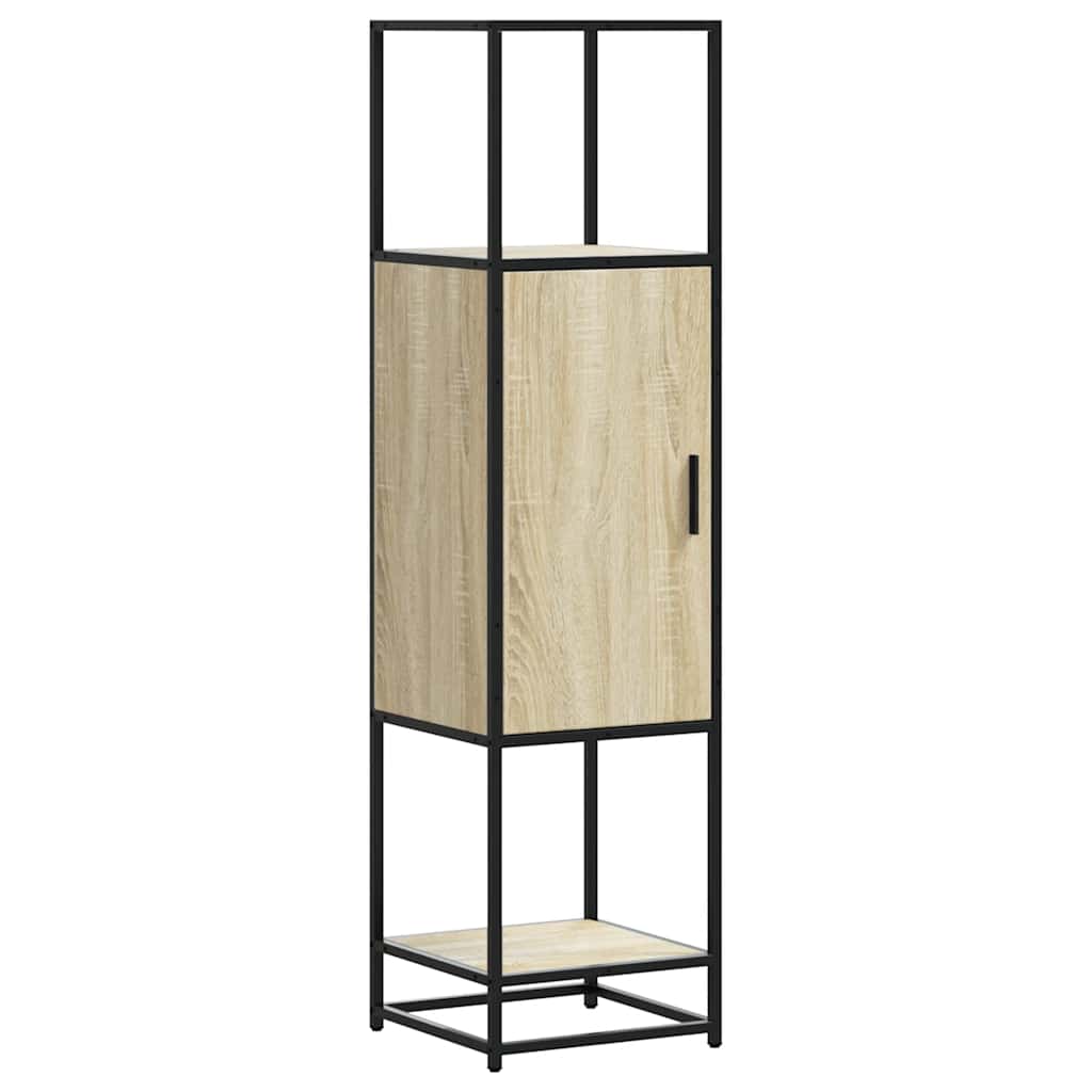 vidaXL Highboard Sonoma Oak 35,5x35x139 cm Engineered Wood and Metal