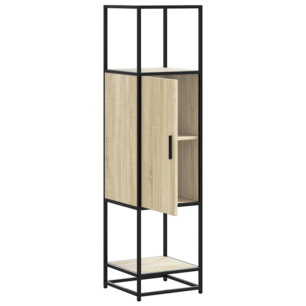 vidaXL Highboard Sonoma Oak 35,5x35x139 cm Engineered Wood and Metal