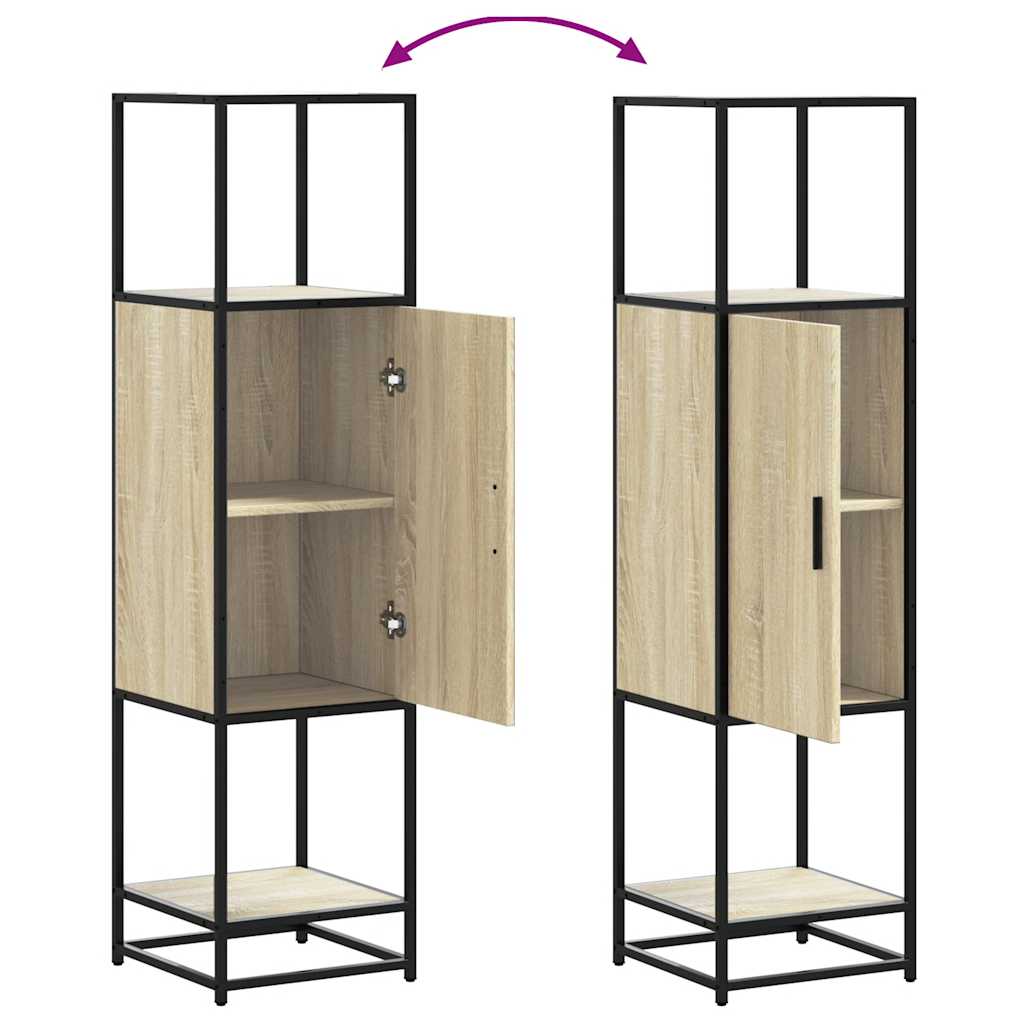 vidaXL Highboard Sonoma Oak 35.5x35x139 cm Engineered Wood and Metal