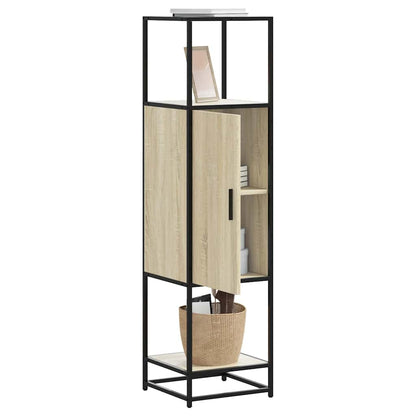 vidaXL Highboard Sonoma Oak 35.5x35x139 cm Engineered Wood and Metal