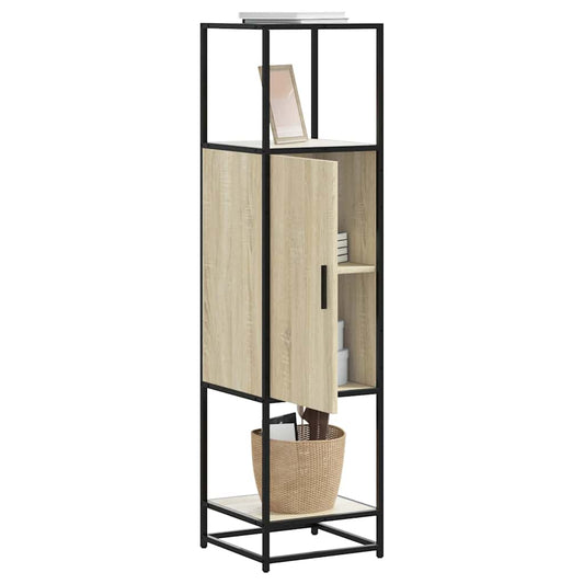 vidaXL Highboard Sonoma Oak 35.5x35x139 cm Engineered Wood and Metal